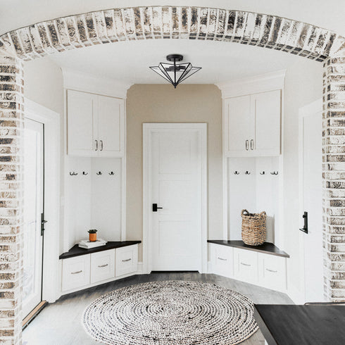 Farmhouse Ceiling Light Black Flush Mount Light Fixtures Glass Ceiling